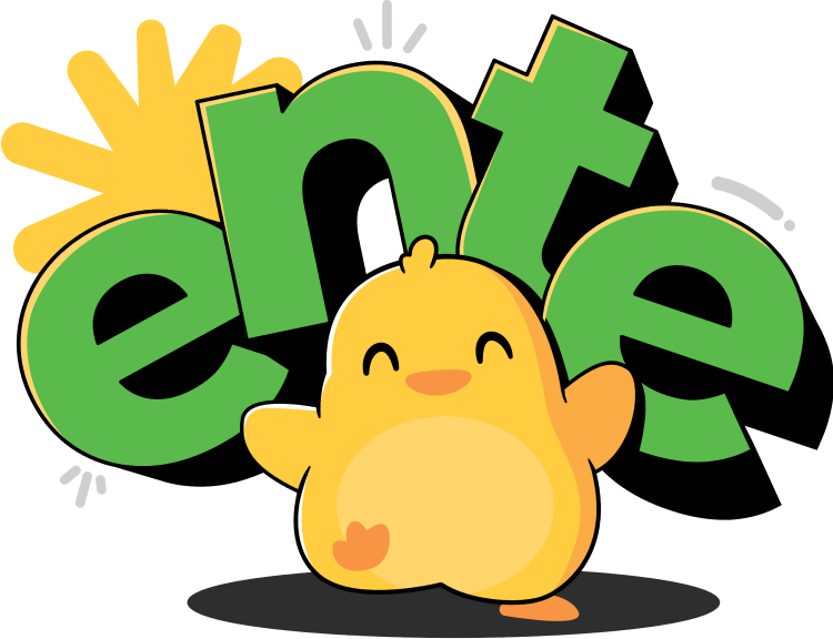 Ente's Mascot, Ducky,
inviting people to Ente's source code repository