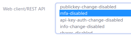 User 2FA disabled